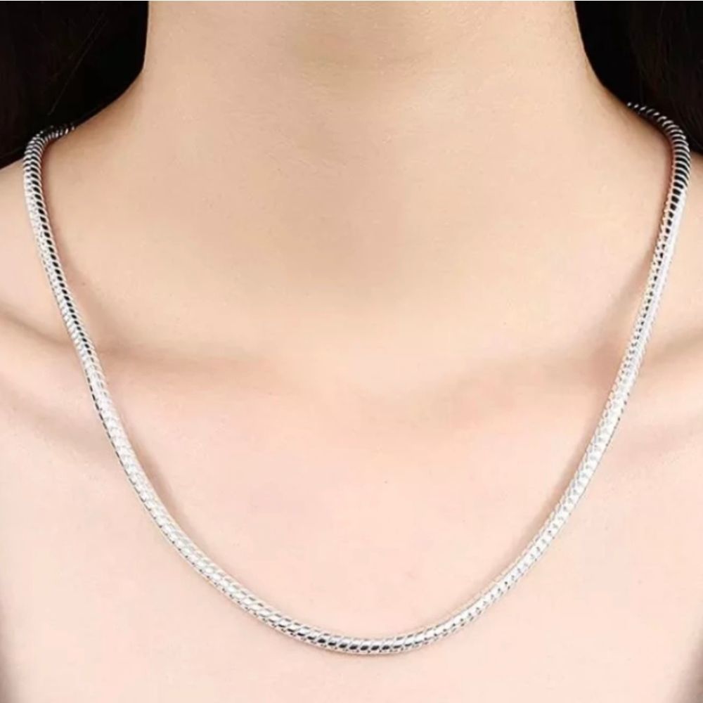 Men's 925 Sterling Silver 3MM Snake Chain Lobster Clasp Necklace 16 18 20 22 24" - Picture 4 of 14